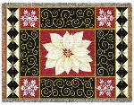 White Poinsettia Tapestry Throw